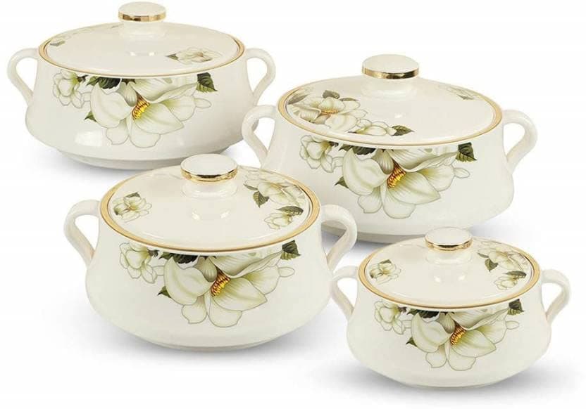 NAYASA Pack of 4 Cook and Serve Casserole Set (500 ml 1000 ml 1500 ml 2000 ml)