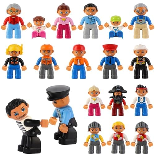 Minifigures Pack 19PCS People Figures Only Series Building Block Kids Mini Action Figures for Christmas Stocking Stuffers Xmas Toys Figures Minifigs Gifts Birthday Party Favors for Boys and Girls