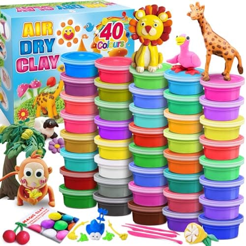 Modeling Clay Kit 40 Colors Air Dry Clay DIY Molding Clay with Tools Kids Art Crafts Gift for Boys Girls Age 312 Year Olds