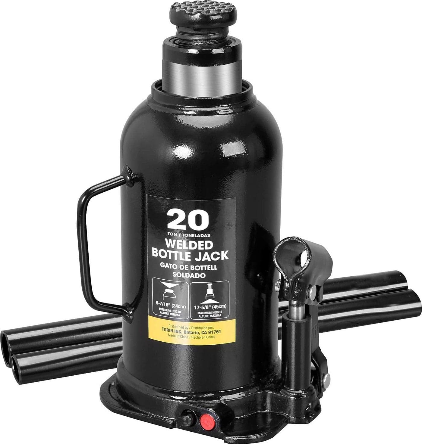 Torin 20 Ton Hydraulic Welded Heavy Duty Bottle Jack, AT92003BB, Black