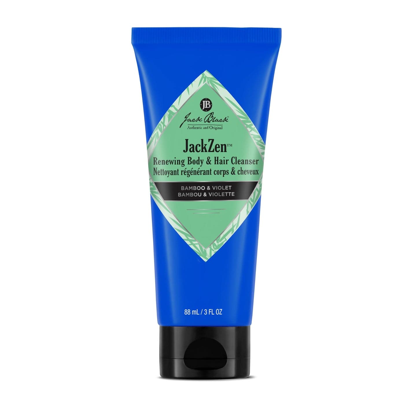 Jack Black JackZen Renewing Body Hair Cleanser 3 Fl Oz Bamboo Violet Mens Body Wash Mens Shampoo Skin Care Hair Care DualPurpose Body Wash Men SulfateFree