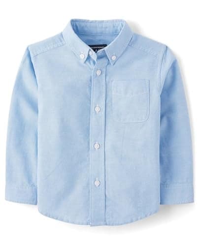 The Children's Place Baby Boys And Toddler Boys Long Sleeve Oxford Button Down Shirt,Lt Blue,5T