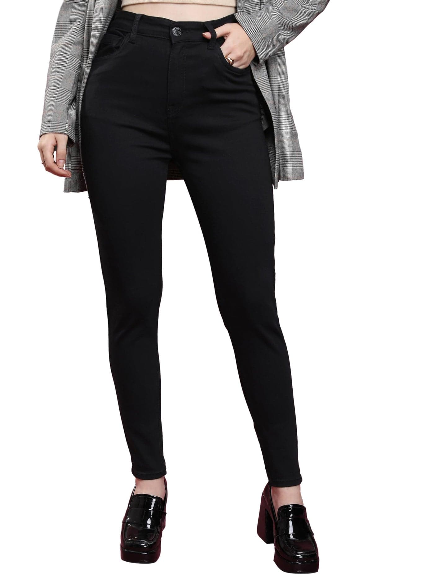 Tokyo Talkies Women’s Skinny Fit Stretchable Jeans | Timeless, Flattering & Versatile | Perfect for Casual & Semi-Formal Looks | Jeans for Women Black