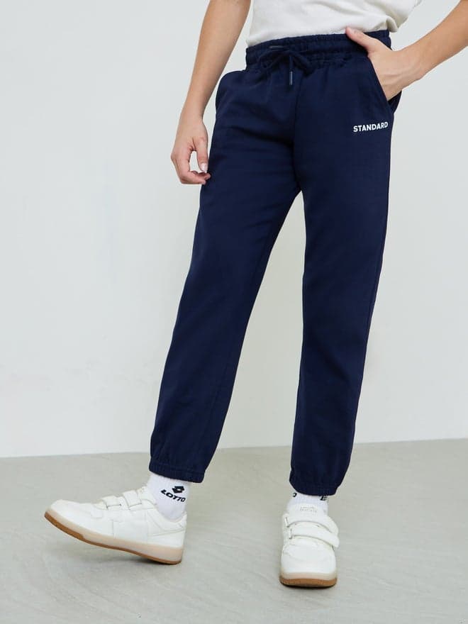 Teen Boys Text Print Cuffed Joggers