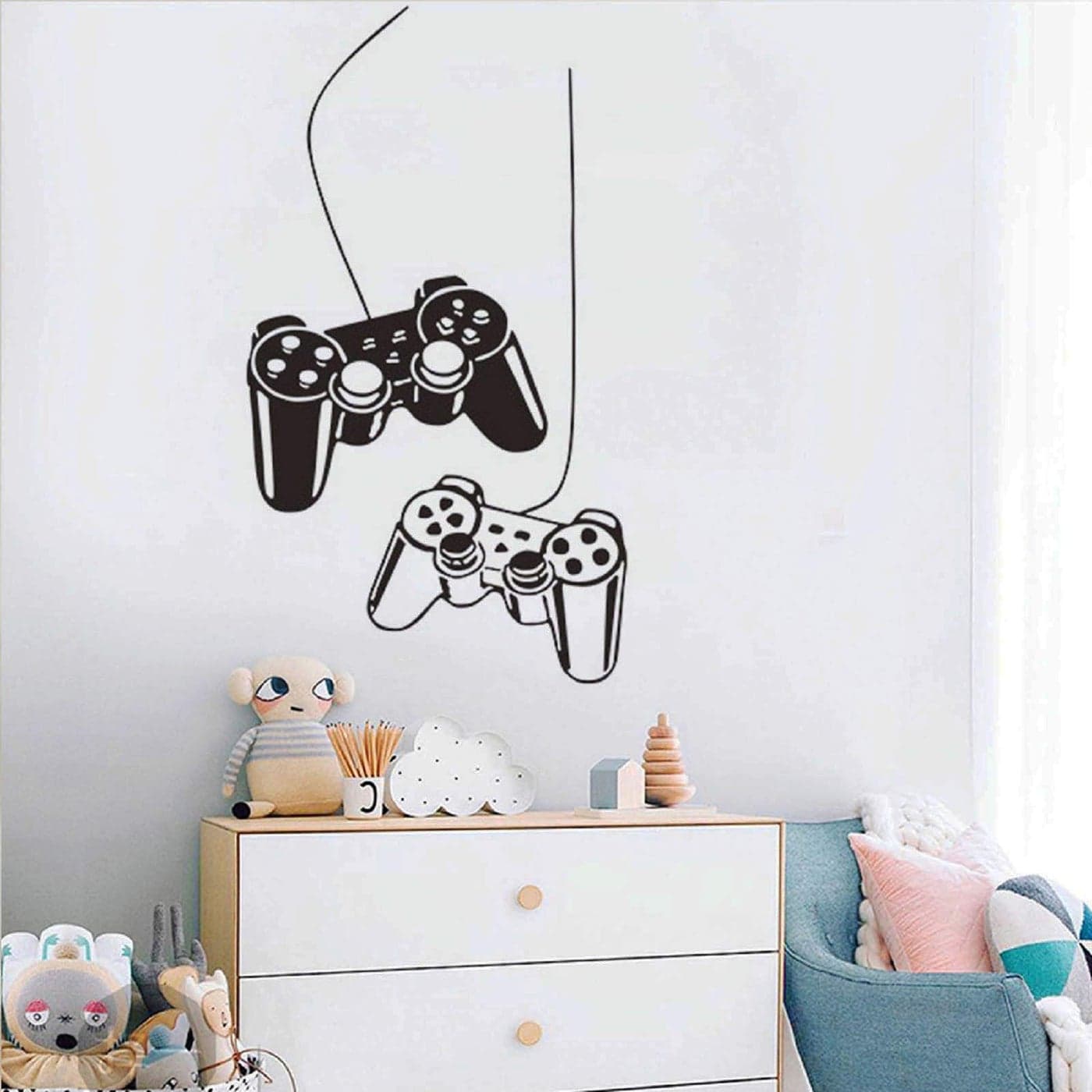 Game Stickers for Wall Decal Gaming Poster Murals Decor Accessory for Dancing Nursery Boys Room Vinyl Bedroom Home Kids Decal Playroom Game Pads