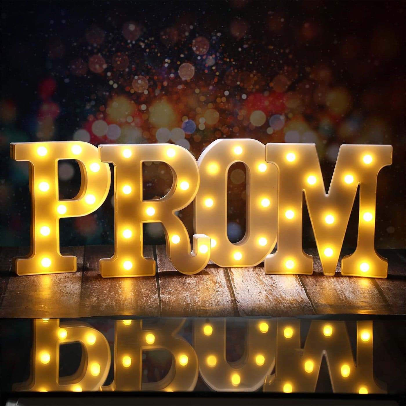 Kathfly 4 Pcs LED Prom Letter Lights 3D Extra Large Prom 2025 Light up Sign Marquee Letters Decorations for 2025 Graduation Party SuppliesWhite