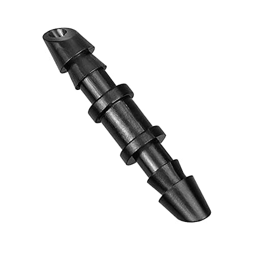 JAYEE 100 Pack Drip Irrigation 1/4' Barbed Coupling Fittings, Barbed Connectors Fits Universal 1/4-Inch Tubing, Irrigation Coupler for Sprinkler System
