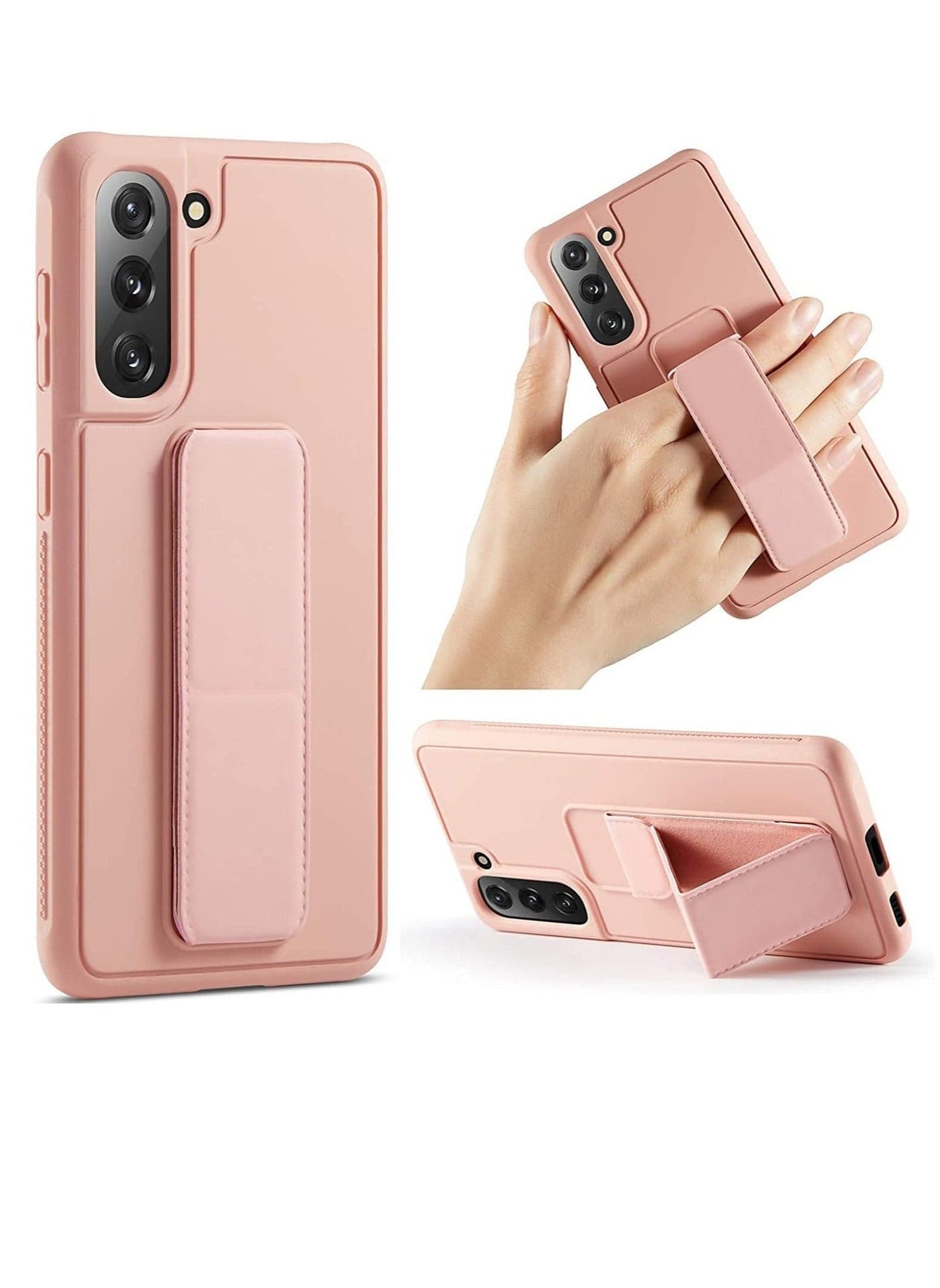 Compatible with Samsung Galaxy S22 Plus Slim Hard Silicone Gel Rubber Premium TPU Fold-able Magnetic Kickstand