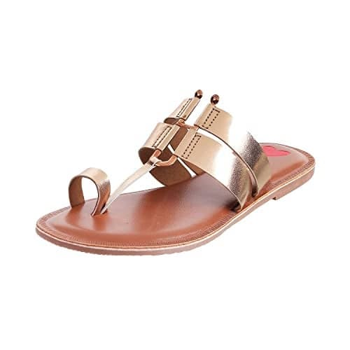 Metro Women's Rose Gold Ethnic Fashion Slipper Sandals UK/7 EU/40 (32-1829)