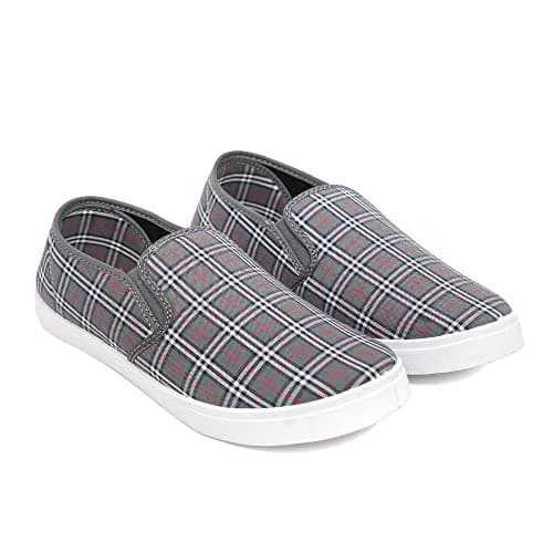 ASIAN Men's M-2025 Casual Sneakers,Loafer Shoes With Extra Cushion Lightweight Casual Slip-On Shoes For Men's & Boy'S, Grey