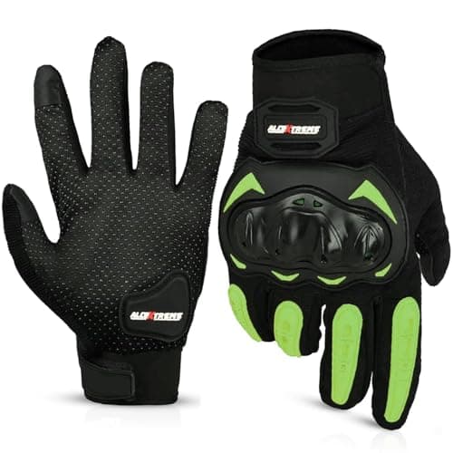 Allextreme Probiker Full Finger Protection Motorcycle Riding Gloves with Abrasion Resistance Hard Knuckle Protective Shells for Men & Women Motorbike Racing Biker (M, Green)