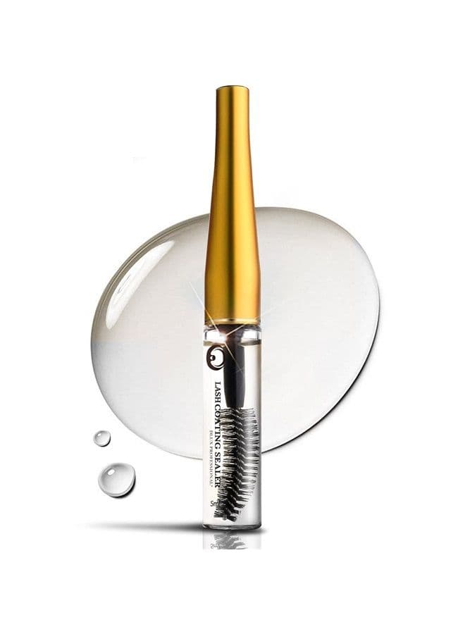 Dlux Professional Eyelash Coating Sealant - 5ml, Clear Lash Sealer & Eyelash Extension Conditioner, Eyelash Extension Aftercare, Prolonged Retention, Flocked Tip Applicator, Korean Cosmetic
