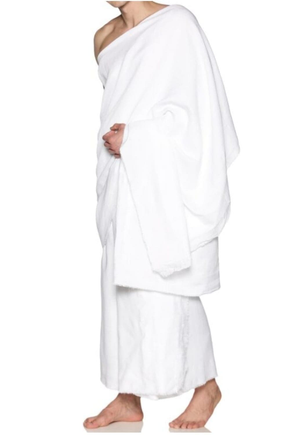 Weinbux Ahram Ihram Ehram Fabric Set Hajj Umrah Ziyarah Pilgrimage for Men 2 Soft and Thick Towelstop and Bottom