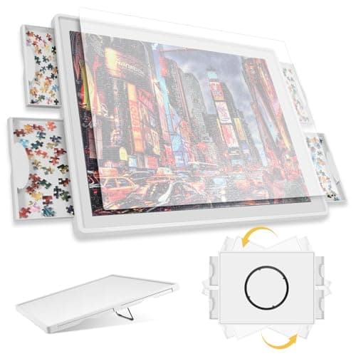 Lightweight 1500 Pieces 2in1 Tilting Rotating Puzzle Board 3425x2559 Portable Plastic Puzzle Table for Mom