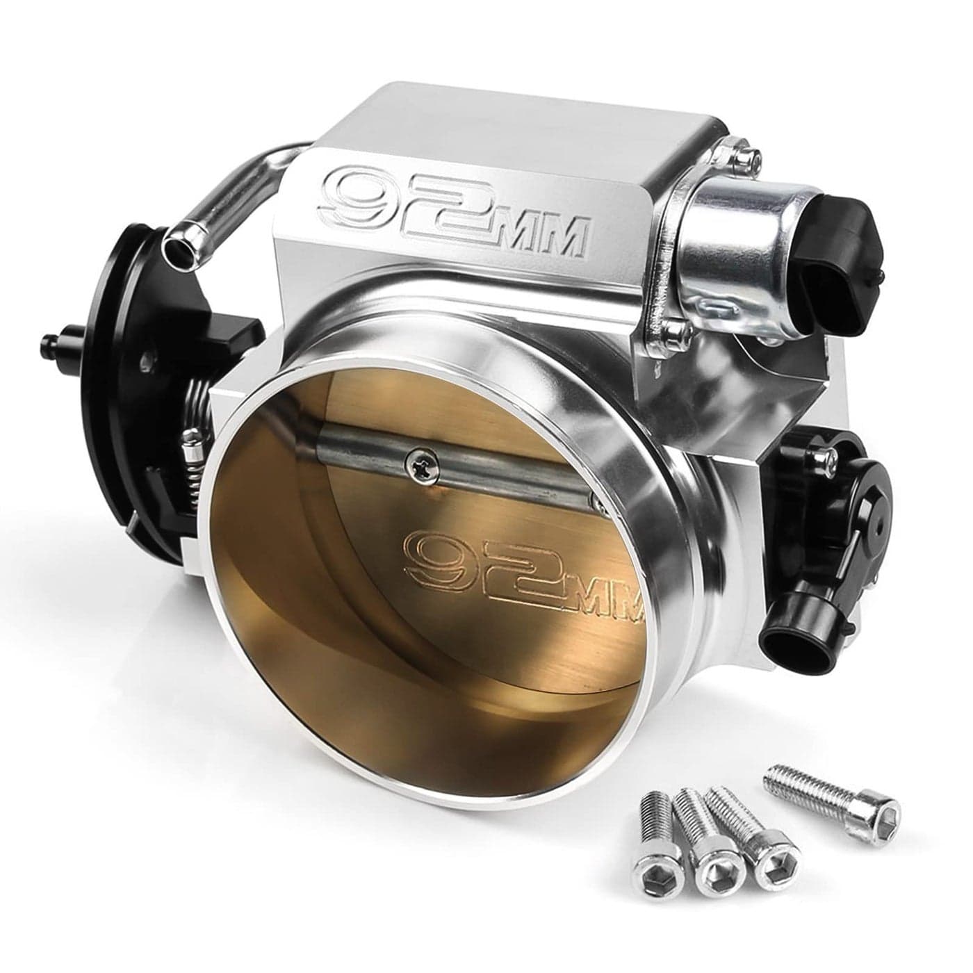Endxedo 92mm Throttle Body for LS1 LS2 LS6 LS3 LS LS7 SX LS 4 Bolt Throttle Body with Throttle Position Sensors TPS IAC Aluminum Silver