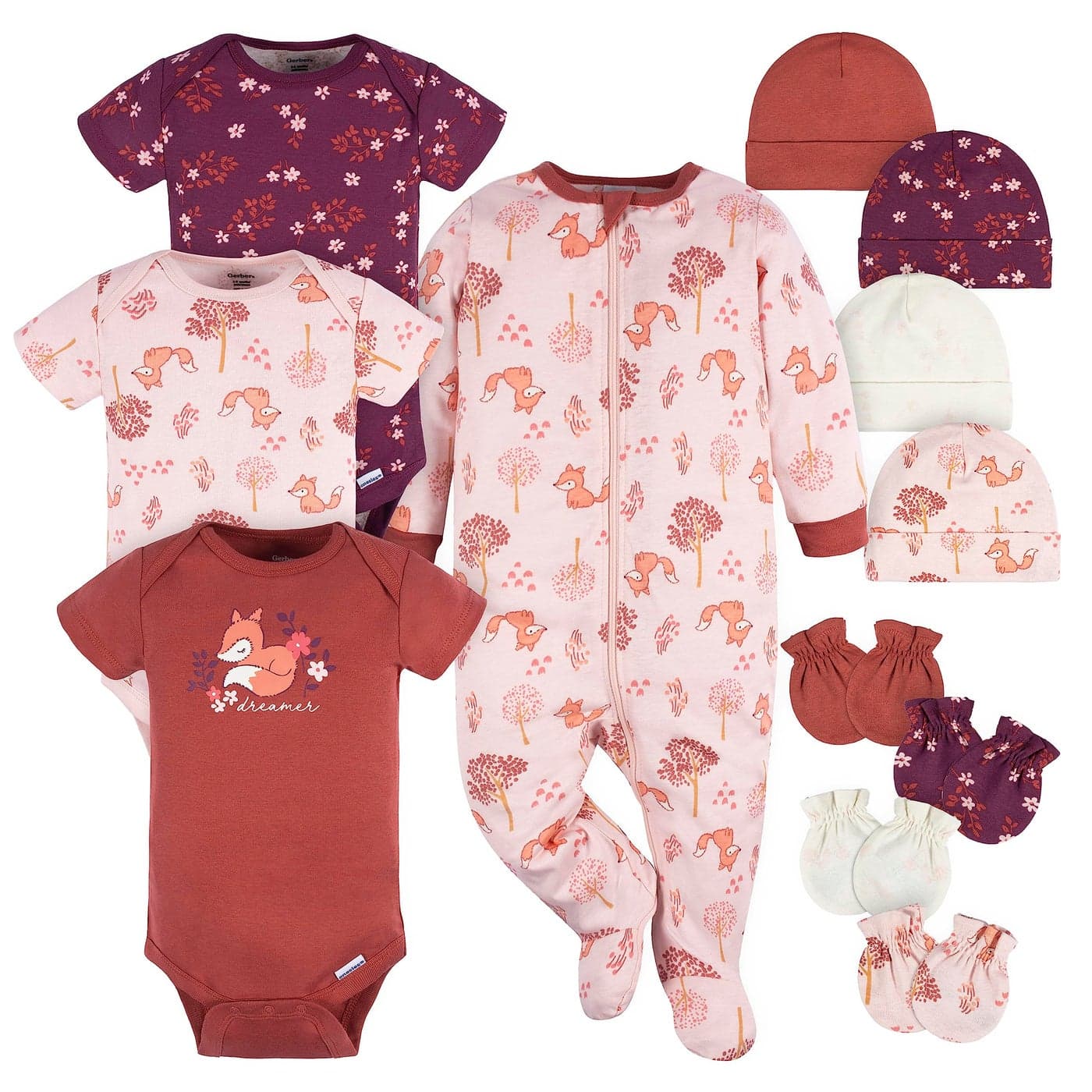 Gerber Baby Boys 12 Piece Layette Gift Set Purple Fox Newborn
