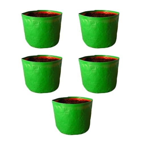 BonKaso Grow Bags 6x6 Inch, Pack of 5 – Durable HDPE Fabric Planting Bags for Terrace, Balcony & Kitchen Garden, Perfect for Growing All Vegetables, Leafy Greens, Fruits, and Herbs Easily at Home