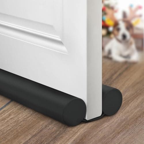 Holikme Door Draft Stopper Weather Stripping Draft Stopper for Bottom of Door Window Breeze Blocker Adjustable Door Sweeps, Black