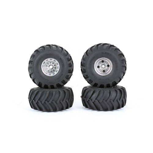 RCAWD 716g4pcs SCX24 FCX24 Brass Weighted Bigger Wheels Tires 10 Beadlock Upgrades 68 33mm 7mm Hex Adapter Parts 124 RC Crawlers Silver