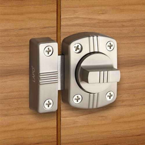 LAPO 4 Piece Door Latches for Home, Latch Lock for Bathroom, Chitkani, Baby Latch Stopper for Bedroom, Balcony, Storeroom (Material- Zinc, Satin Matt Finish, 3 Years Warrany)-SQR