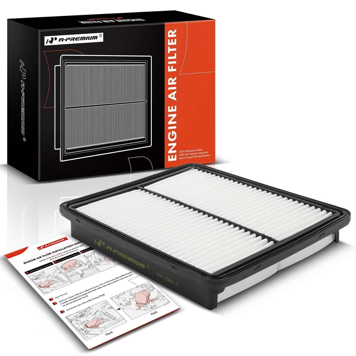 APremium Engine Air Filter Compatible with Hyundai Kia Santa Fe 20102012 Sonata 20112014 Optima 20132015 Sorento 20112013 Azera 20122017