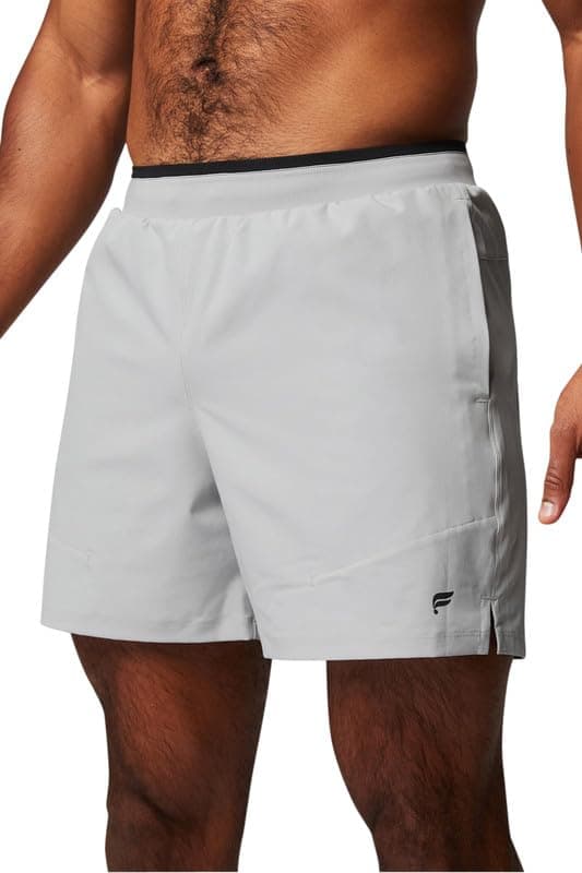 Fabletics Men's The Fundamental Short II (Unlined), Workout, Running, Training, Gym, Yoga, Ultra Lightweight, 5" Inseam, XXL, Mineral Grey