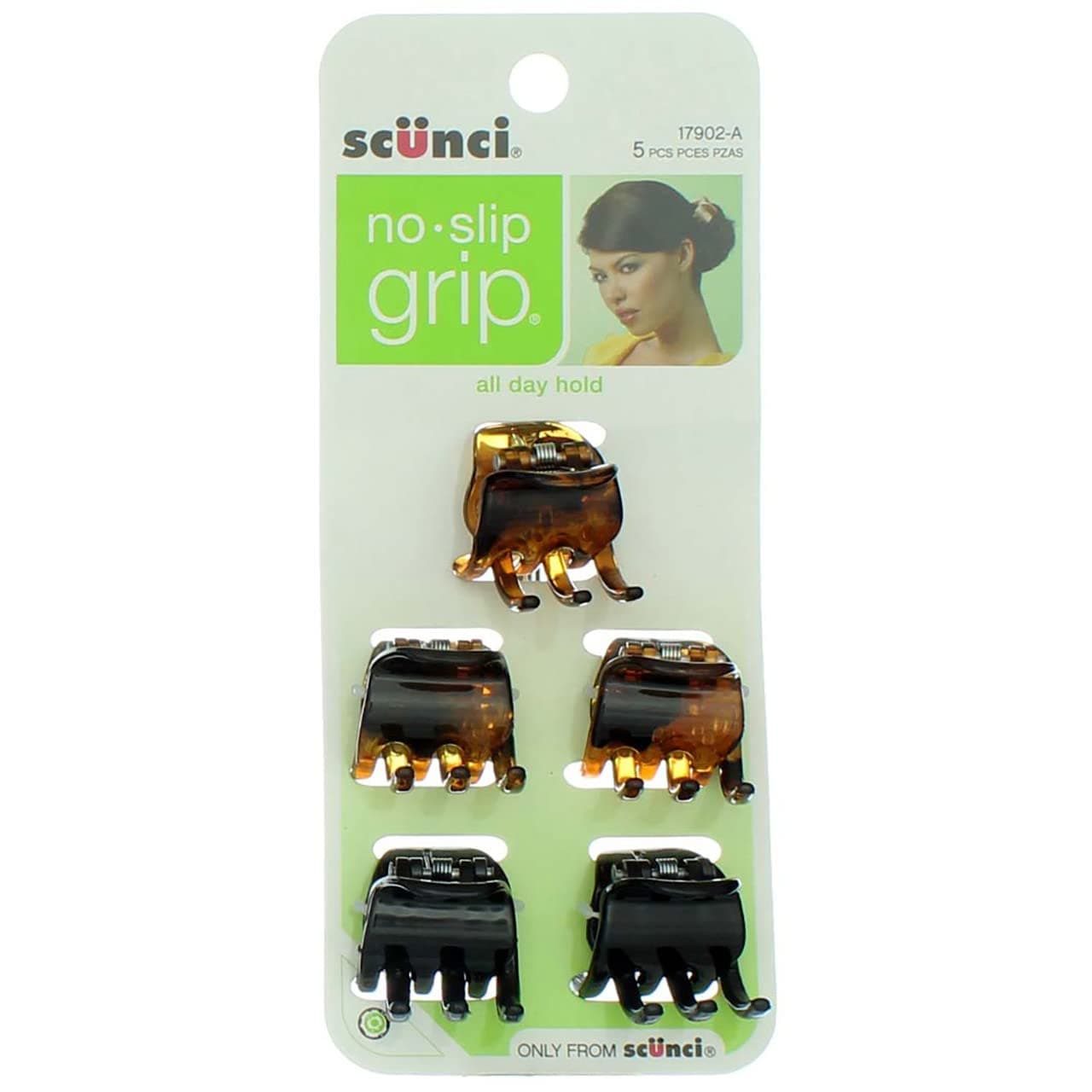 Scunci NoSlip Grip Mini Jaw Clips 5 Count Pack of 1