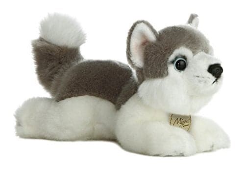 Aurora Realistic Miyoni Husky Stuffed Animal Lifelike Details Make a Cherished Companion Perfect for Decorating Bedrooms or Classrooms Gray 8 Inches