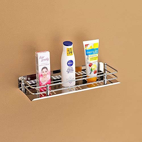 KEEPWELL Stainless Steel Bathroom Shelf Rack/Wall Mounted Kitchen Shelf/Wardrobe Shelf/Perfume Rack (9X5 Inch)