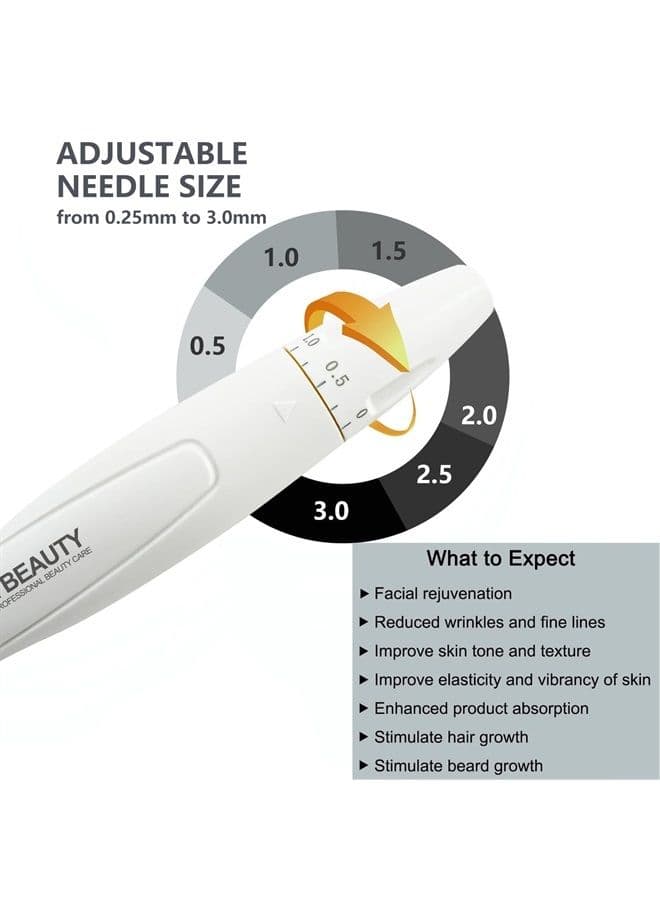Koi Beauty Professional Derma Stamp Adjustable Titanium Microneedling Pen Microneedle Roller Dermapen For Face Body Hair Beard Growth