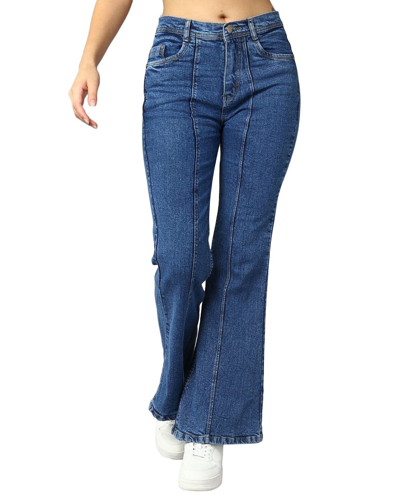Nifty Women's Denim Wide Leg Jeans (Jean_1452_BTA_34_Medium_Blue_34)