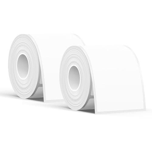 SUPVAN T50M Series Label Maker Tape, 2 Rolls 1.96'' × 3.14'' (50mm × 80mm) 100 Labels/Roll Genuine Laminated Thermal Label Tape, Waterproof Oilproof Highly Adhesive Auto Detect Labels, Black on White