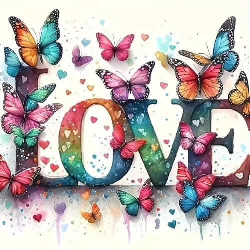 JFYHAB Butterfly Diamond Art Painting Kits for Adults Full Drill Diamond Dots Paintings for Beginners Round 5D Paint with Diamonds Pictures Gem Art Painting Kits DIY Crafts Kits 12x12inch