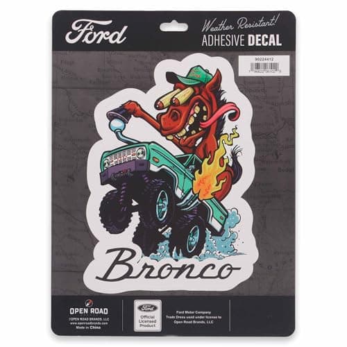 Ford Bronco Crazy Horse Adhesive Vinyl Decal - Fun Ford Bronco Sticker for Car, Window, Water Bottle or Laptop