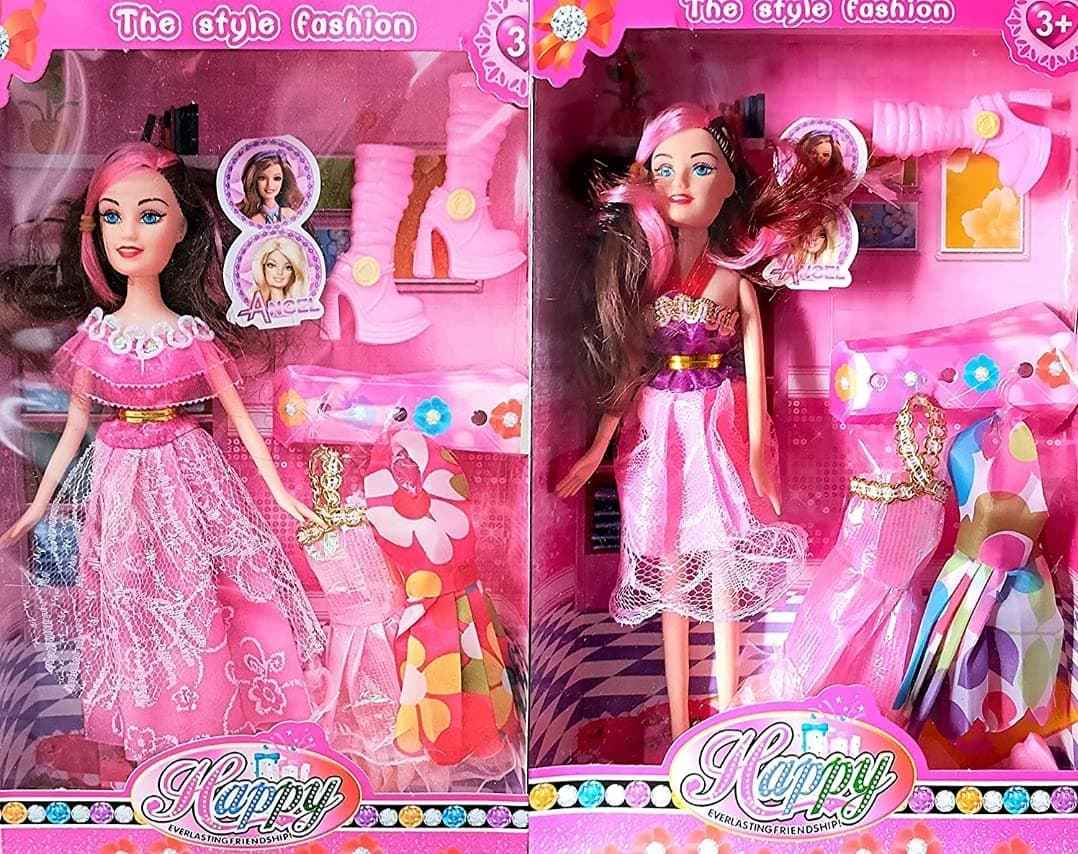Cri8Hub Combo Trending New Happy Fashion Doll Set with Accessories Playset & Dolls House for Girls, Dolls Set for Kids Girls and Boys(Dolls for Girls)