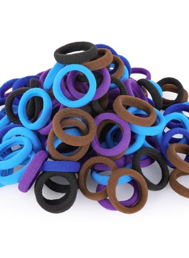 QRTVI 120 Pcs Baby Hair Ties Cotton Toddler Hair Ties for Girls and Kids Multicolor Small Seamless Hair Bands Elastic Ponytail HoldersDark