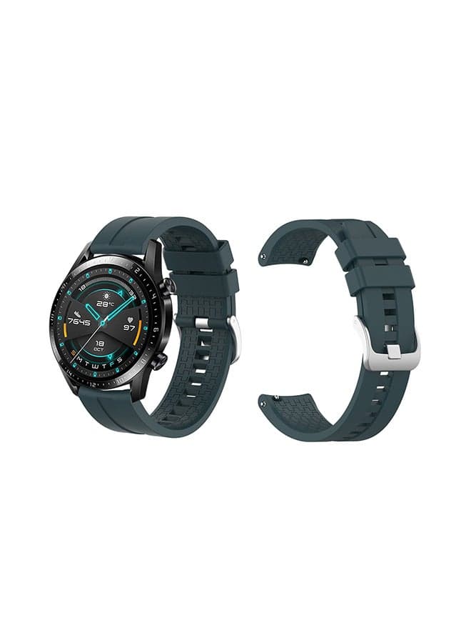 Silicone Stylish Replacement Band For Huawei Watch GT/GT2 Dark Green