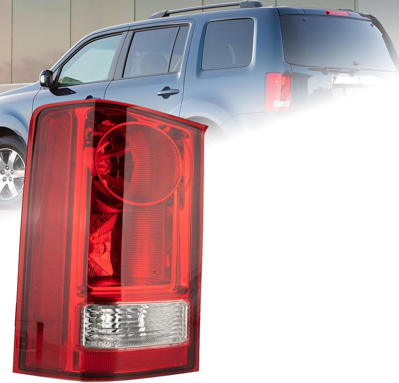 MiKaFex Tail Light Assembly for 2009-2015 Honda Pilot - Left Driver Side Rear Brake Lamp with Bulb and Wiring Harness