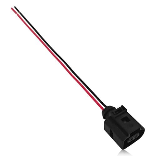 HHZL 1J0973702 Temperature Sensor Female Connector Wiring Harness Plug Replacement, 2-Pin Electrical Temperature Sender Harness Pigtail Plug Connector for VW Beetle Jetta Golf MK4 MK5 MK6 B5(Female)