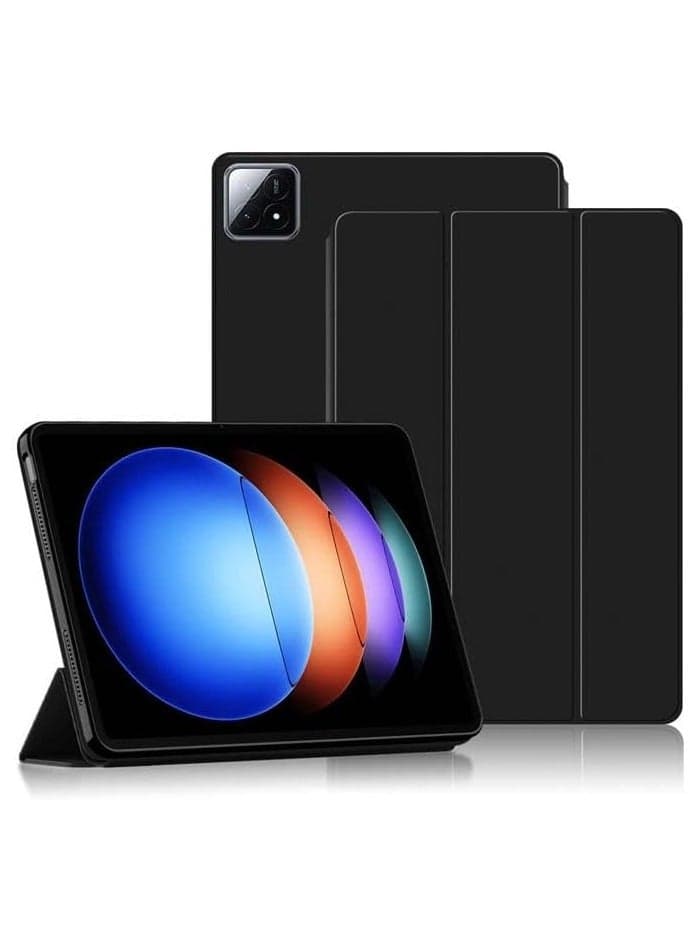 Case for Xiaomi Pad 6S Pro 12.4, 【Stand Feature】 TPU Anti-scratch Protective Case, Ultra Thin Smart Cover Kickstand Case, for Xiaomi Pad 6S Pro-Black