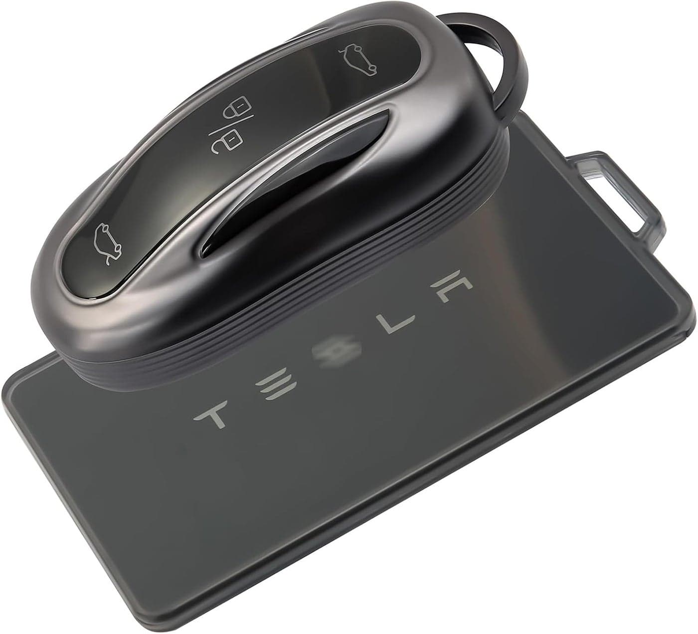 WNILIAN TPU Key Fob Cover for Tesla Model X with Keychain Protection