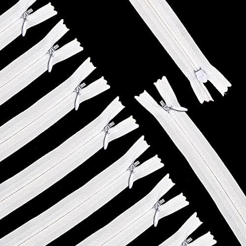 Renashed 45pcs 21.5 Inch Nylon Invisible Zippers for Tailor Sewer Sewing Craft Crafter's Special (White)