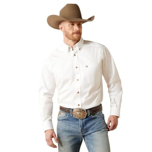 Ariat Solid Twill Classic Fit Shirt - Men's Long Sleeve Western Button-Down