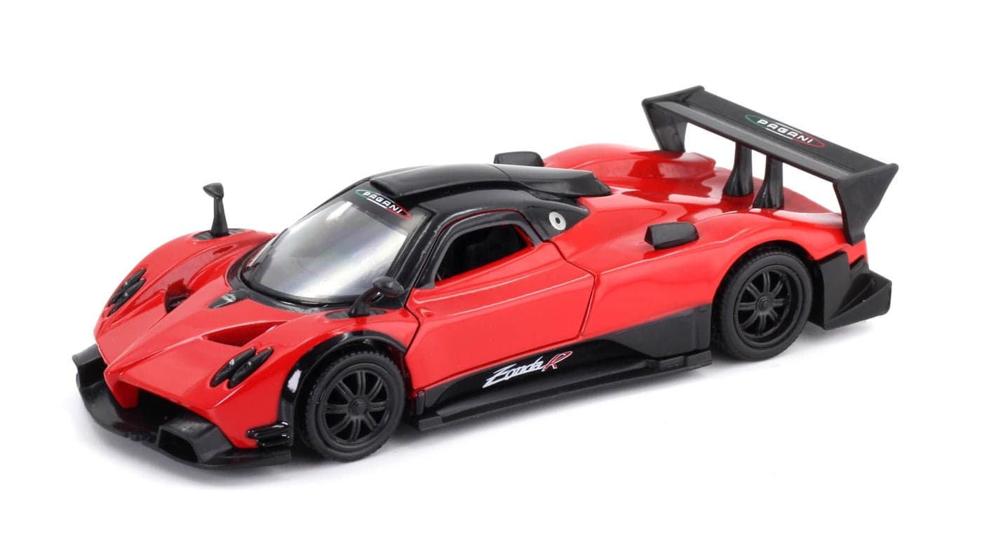 Rmz City 5 Inch Die Cast Pagani Zonda R Toy Car 1:39 Scale Model | Licensed Collectible Vehicle with Opening Doors & Pullback Action | International Series for Kids & Car Lovers | Red