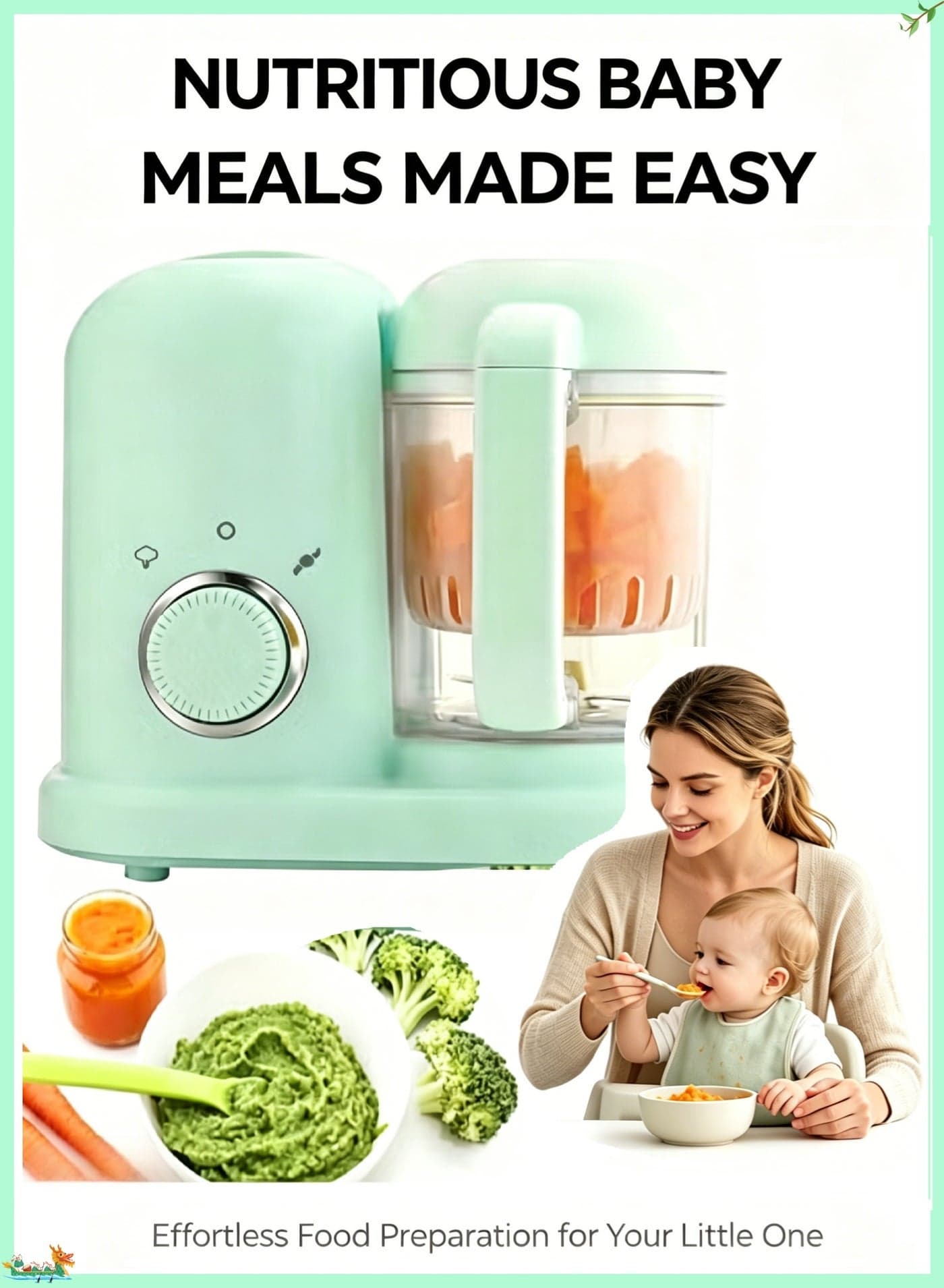 Baby Food Maker, Toddler Food Processor, Portable Steamer Blender And Grinder, For Auto Cooking And Healthy Meal Prep, Perfect For Making Vegetable Purees And Nutritious Homemade Baby Food