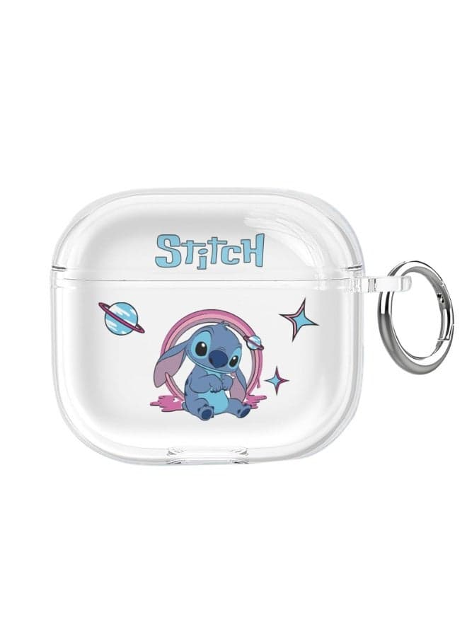 Clear Stitch themed AirPods Pro 2 Case with Metal Key Ring Durable Transparent Shell Stylish Protective and Fun