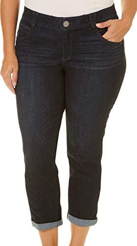 Democracy womens Plus Size Ab Solution Crop Jeans, Dark Indigo, 16 US