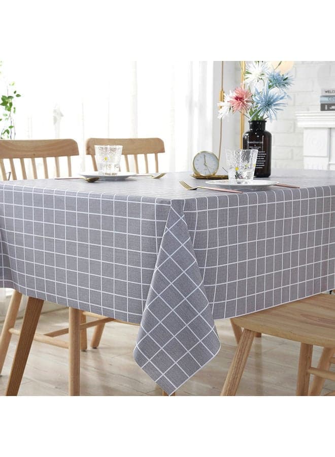 Checked Table Cloth Grey/White 140x90cm