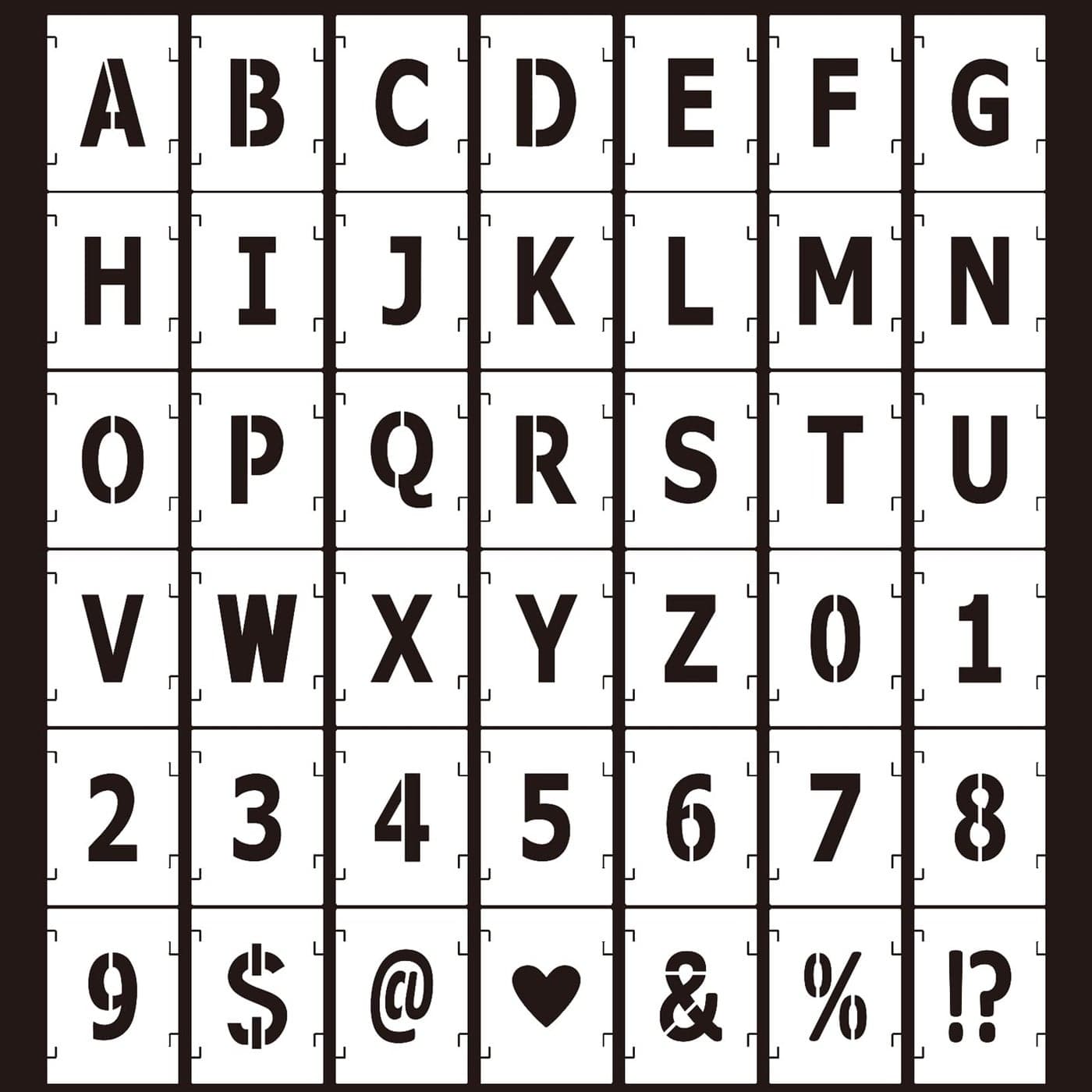 Alphabet Letter Stencils 4 inch 42 Pcs Reusable Plastic Letter and Number Templates Letter Decoration Art Craft Stencils for Painting on Wood Wall Glass Fabric Rock Canvas Chalkboard Signage