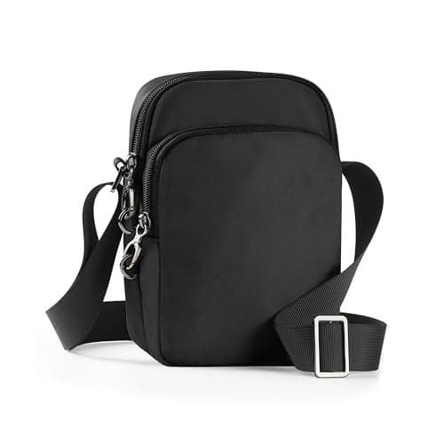VADOO Sling Bag for Men Women, Anti Theft Crossbody Shoulder Bag with Zipper Lock, RFID Blocking & Waterproof for Travel Casual(Black)